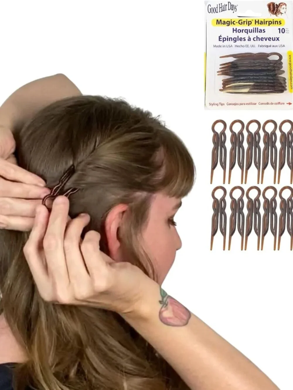 10 Magic Grip Hairpins for Strong Hold - Perfect for Updos & Styling
